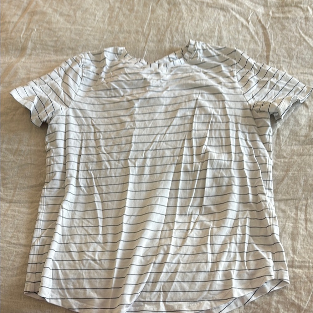Striped White and Black Love Crew Lululemon Size 8